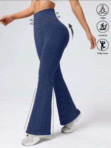 High-waisted tapered flared yoga pants high-waisted butt-lifting fitness leggings peach-shaped butt sports long pants wide-le