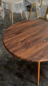 Dining Table 70cm Round Coffee table wood laminated steel frame Table Balcony Restaurant coffee shop table