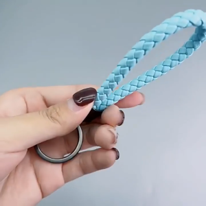 Gantungan Kunci Tali Kepang Anyam Motor Mobil / Keychain Ganci Kulit Braided Mini Serbaguna CF C1198