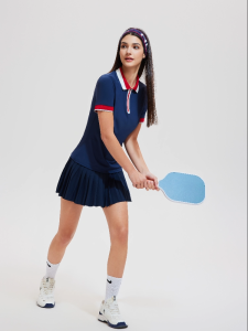 COSLEAF Set Váy Áo Polo Ngắn Tay Có Khóa Kéo Chất Liệu Thoáng Mát Thích Hợp Chơi Golf Pickleball Và Các Hoạt Động Ngoài Trời