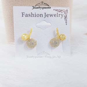 Bông Tai Nữ Titan Dáng Dài Hình Trái Cherry Đá Trắng  Xi Mạ Vàng 18K Cách Điệu Thanh Lịch Trẻ Trung B30V3 | Jewelry Queenn
