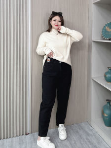 High Waist Casual Harlan Jeans plus Size Womens Loose Fit Straight Leg Jeans Stylish plus Size Autumn Collection