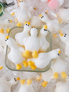 Internet Celebrity Lying Flat Duck 3D Cartoon Shape Cotton Candy Creative Milk Tea and Coffee Drink Mate Soft Candy Casual Snacks