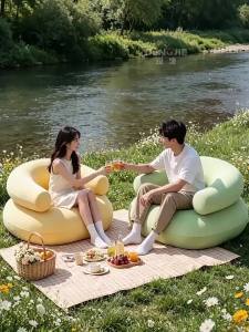 DENGJIE | Ghế Sofa Bơm Hơi Tự Động Dễ Mang Theo