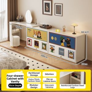 MEISD | Cream French Style Extendable Corner Dressing Table