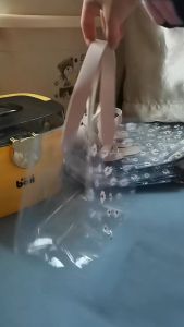 Tas Mika PVC Motif Bunga Daisy | Totebag Souvenir Transparan | Goodiebag Gift Bag Handle Leathermika