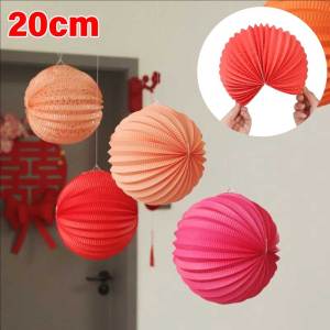 YESPERY 20cm Paper Lanterns Honeycomb Lantern Pleated Wedding Party Birthday Baby Shower Decoration Home Event Decor Kids Favor Gift