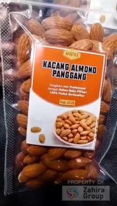 Kacang ALMOND Kupas Matang Panggang Roasted 100gr Tanpa Kulit Camilan Diet Sehat Gurih dan Renyah