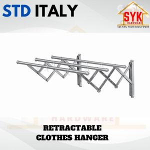 SYK STD Italy Retractable Clothes Hanger 3 Bar Wall Mounted Clothes Drying Rack Wall Ampaian Sidai Baju