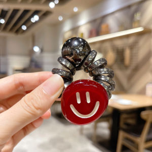 ริบบิ้นผมลายหัวใจสีแดง ริบบิ้นโทรศัพท์ ริบบิ้นผมรูปใบหน้ายิ้ม ริบบิ้นผมสำหรับเด็กผู้หญิง ริบบิ้นผมสไตล์เกาหลี ริบบิ้นผมแฟชั่น