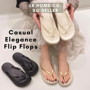 [SG STOCK] LE HOME Women’s Chic Casual Flip Flops | Minimalist Elegant Everyday Comfort Sandals for Travel & Summer