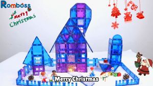 ชุดปราสาทหิมะสำหรับเด็ก Romboss รุ่น 110 ชิ้น สำหรับกระเบื้องแม่เหล็ก คลิกที่เล่นปริศนาบล็อค คริสต์มาส คลิกที่เล่น รูปทรงเสริมทรง