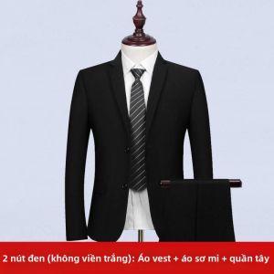 LEKEN | Bộ Vest Cưới và cho Nam Phụ Ba Mảnh cho Mùa Xuân/Thu
