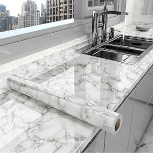 PVC 40cm Waterproof Marble Self-Adhesive Wallpaper Bathroom Cabinet Countertop Contact Paper Waterproof Wall Sticker
