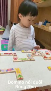 Đồ chơi Domino gỗ nối tiếp 28 chi tiết con vật cho bé rèn luyện tư duy thông minh