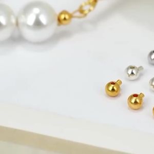 18K Gold Plated Crimp End Beads Stopper Clasps Closures for DIY Jewelry Making Bracelet Necklace Earring Beading Craft Supplies