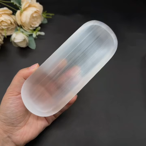15*7cm Selenite Crystal Bowl Natural Crystal Charging Bowl Plate Home Decor For Meditation And Decor