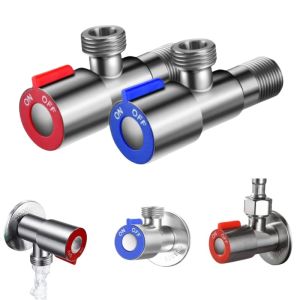 G1/2 Stainless Steel Hot Cold Inlet Valve Toilet Filling Angle Valves Sink Basin Water Heater Faucet for Bathroom Accessories