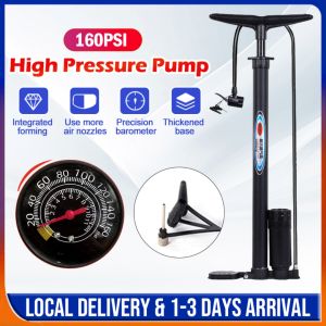 160 PSI Bicycle Hand Pump Bicycle Pump With Gauge 160 PSI Air Pump Bike Manual Air Pump Portable Tyre Bola Inflator Bicycle Hand Pump Bike Motorcycle Pump High Pressure Bicycle Pump打气筒Pump Tangan