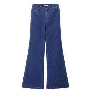 Giordano | Washed Slightly Stretch Mid Waist Tapered Jeans Women Flared Pants