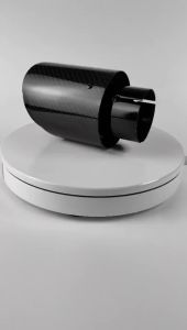 1 Pcs Universal Car Carbon Fibre Tail Throat Stainless Steel Silencer Bright Black Twill Glossy Muffler Exhaust Nozzle Tip