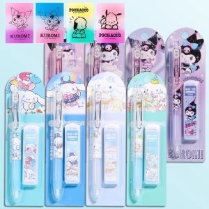 Sanrio Mymelody Kuromi Cinnamoroll Pochacco Mechanical Pencils Cute Automatic Pencils Set Stationery Gift