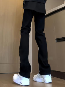 American High Street Vibe Mens Slim Fit Summer Thin Jeans Straight Leg Bell Bottoms Trendy Cotton Polyester Blend Wear Resistant