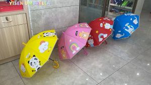 Multi Colour Cartoon Character Kids Umbrella with Whistle