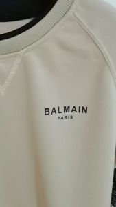 Original BALMAIN PARIS Mens Cotton Long Sleeve Round Neck Sweater Fashion Loose Long Sleeve Round Neck T-Shirt Raglan Sweatshirt Hoodie