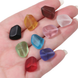 10pcs Frosted Jelly Shaped Beaded Irregular Matte Glass Beads Loose Spacer Beads For DIY Handmade Bracelet Necklace Jewelry Making Accessories
