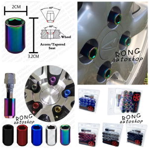 น็อตล้อ หัวในหกเหลี่ยม sparco เกลียว M12×1.5 ชุดพร้อมบล็อคขัน น็อตล้อรถ มีชุด16ตัว+1บล็อค / 20ตัว+1บล็อค / 24ตัว+1บล็อค
