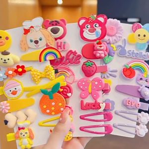 Set Kẹp Tóc 14 Chi Tiết Mẫu Mới Nhiều Màu Gấu Dâu Lotso Siêu Xinh - Kẹp Mái MGD14 Dumi Shop
