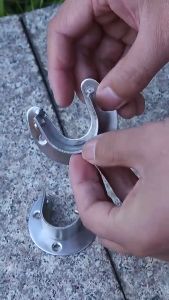 Clothes Rail Closet Rail Curtain Rod Round Tube Closet U Shaped Rod Supports Pole Sockets