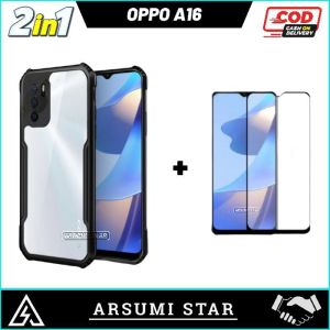 PROMO PAKET MURAH 2 IN 1 CASE TRANSPARAN OPPO A16 / A16S / A16E / A16K CAMERA CASING TRANSPARANST + TEMPERED GLASS LAYAR