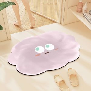 Thảm Tắm Chống Trượt Hình Đám Mây VIKAMA Thảm Trải Sàn Thấm Nước Hình Mặt Hoạt Hình Dễ Thương Cho Phòng Tắm Lối Vào Phòng Ngủ Trang Trí Nhà Trong Nhà