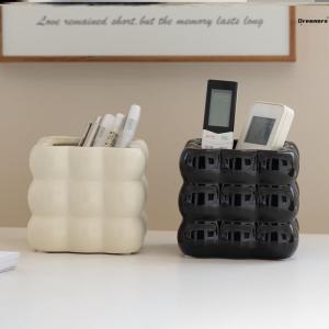 Ceramic Remote Control Organizer Box Living Room Tea Table High Aesthetic Value Makeup Brush Bucket Study Pen Holder Decor