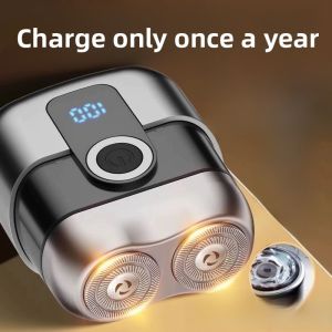 MONLEYTA | German Electric Shaver Portable Mini Cannon Mens Razor Gift For Boyfriend Dual Blade Stainless Steel Fully Charged Use 90 Mins