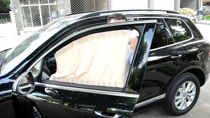 2pcs 50/70cm Car Sun Shade Side Window Curtain Auto Foldable Uv Protection Accessories Black Pure Cloth Auto Accessories
