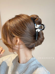 กิ๊บติดผมอะครีลิกขนาดใหญ่แบบมีหางฉลามพร้อมโบว์ผีเสื้อสำหรับผู้หญิง รุ่นใหม่ปี 2024 สไตล์เกาหลี ที่คาดผมด้านหลังศีรษะ ที่คาดผมด้านหน้า