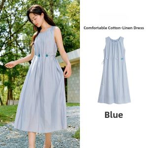 INMAN | Resort Style Light Blue Sleeveless Long Dress