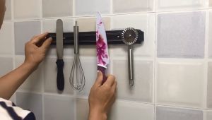 Magnetic Knife Holder No punching Wall Mounted Knife Rack Powerful Magnet Knife Storage Holder