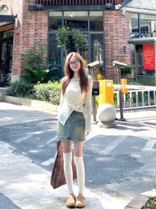 Slim Fit Long Sleeve T-Shirt Womens Thin Winter Outerwear Cover up White Design Sensation Niche Base Shirt Top