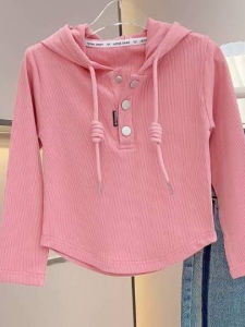 Spring Autumn Long Sleeve Hooded T-Shirt Casual