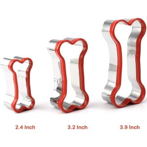 3/6-Piece Dog Bone Cookie Cutters Set Dog Treats Cookie Cutter Homemade Dog Biscuit Treats Cutters for Baking