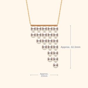 Helas | Flow Series Cultured Freshwater Pearl Designer Beaded Necklace 14K Rose Gold