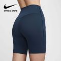 Nike Women's Universa Medium-Support High-Waisted 8" Biker Shorts with Pockets - Armoury Navy [DQ5995-478]. 