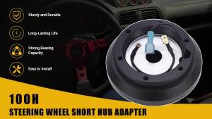 For Mitsubishi Eclipse Subaru Impreza WRX 100H NEW Steering Wheel Short Hub Black Plastic Metal Racing Short Hub Boss Adapters