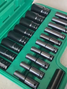 BenMaxx Impact Wrench Socket Set Deep Socket Wrench 1/2 Electric Power Tool Hex Socket Set impact wrench adapter 10/15pcs Inch Impact wrench socket set