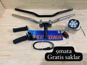 Paketan stang Rzr+adaftor stang+gas spontan polos+lampu sorot led=Gratis saklar