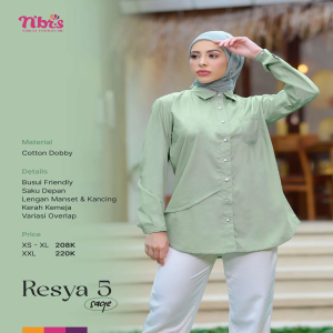 Baju Kemeja Wanita Lengan Panjang Resya 5 by Nibras Motif Polos Kasual